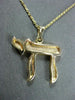 ESTATE 14KT YELLOW GOLD 3D HANDCRAFTED SOLID CHAI LIFE FLOATING PENDANT #20080