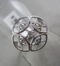 ANTIQUE WIDE CIRCULAR .50CT ROUND DIAMONDS HAND CRAFTED 14KT WHITE COCKTAIL RING