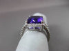 ESTATE LARGE 6.22CTW DIAMOND & AAA AMETHYST 14KT WHITE GOLD HALO ENGAGEMENT RING