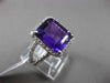 ESTATE LARGE 6.22CTW DIAMOND & AAA AMETHYST 14KT WHITE GOLD HALO ENGAGEMENT RING