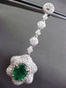 ESTATE EXTRA LARGE 10.14CT DIAMOND & EMERALD 18KT TWO TONE GOLD HANGING EARRINGS