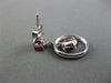 ESTATE 2.13CT DIAMOND & AAA RUBY 14KT WHITE GOLD 3D OVAL HALO HANGING EARRINGS