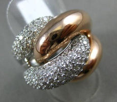 ESTATE MASSIVE 3.0CT DIAMOND 14KT WHITE & ROSE GOLD 3D LOVE KNOT COCKTAIL RING