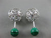 ESTATE 5.38CT DIAMOND & AAA GREEN TURQUOISE 14K WHITE GOLD DOUBLE SIDED EARRINGS