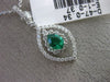 .70CT DIAMOND & AAA EMERALD 18K WHITE GOLD 3D DOUBLE HALO MARQUISE SHAPE PENDANT