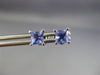 ESTATE .50CT AAA TANZANITE 14K WHITE GOLD CLASSIC SQUARE FOUR PRONG STUD EARRING