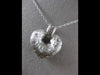 ESTATE .05CT DIAMOND 14K WHITE GOLD HANDCRAFTED PUFF HEART STAR FLOATING PENDANT