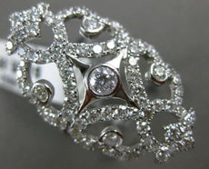 ESTATE LARGE 2.33CT DIAMOND 14K WHITE GOLD 3D OPEN FILIGREE ETOILE COCKTAIL RING