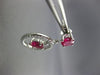 ESTATE 2.13CT DIAMOND & AAA RUBY 14KT WHITE GOLD 3D OVAL HALO HANGING EARRINGS