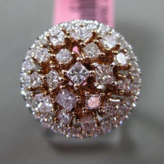 ESTATE LARGE GIA 1.41CT MULTI COLOR DIAMOND 18KT WHITE & ROSE GOLD COCKTAIL RING