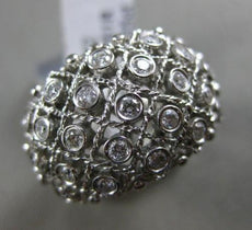ESTATE LARGE .55CT DIAMOND 18K WHITE GOLD 3D MULTI ROW ETOILE OPEN COCKTAIL RING