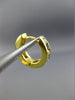 ESTATE .72CT DIAMOND & AAA SAPPHIRE 14KT YELLOW GOLD 3D HUGGIE EARRINGS #25790