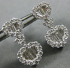 ESTATE 1.74CT ROUND & BAGUETTE DIAMOND 18KT WHITE GOLD 3D DOUBLE HEART EARRINGS