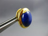ESTATE LARGE AAA LAPIS 14KT YELLOW GOLD 3D CLASSIC OVAL CLIP ON EARRINGS #25816