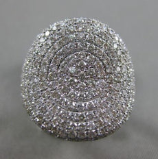 ESTATE MASSIVE 1.89CT DIAMOND 18KT WHITE GOLD 3D PAVE CIRCULAR COCKTAIL RING VVS