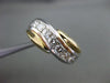 ESTATE 1.20CT DIAMOND 14KT TWO TONE GOLD DIAGONAL WAVE ANNIVERSARY RING #19620
