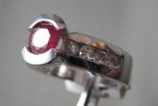 ANTIQUE WIDE ROUND 1.64CT RUBY DIAMOND PLATINUM ENGAGEMENT COCKTAIL RING