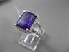 ESTATE LARGE 6.22CTW DIAMOND & AAA AMETHYST 14KT WHITE GOLD HALO ENGAGEMENT RING