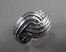 ESTATE WIDE 1.11CT DIAMOND 14KT WHITE GOLD WOVEN COCKTAIL RING F/G VVS #19396