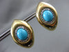 ESTATE EXTRA LARGE .45CT DIAMOND & TURQUOISE 14K YELLOW GOLD 3D HANGING EARRINGS