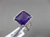 ESTATE LARGE 6.22CTW DIAMOND & AAA AMETHYST 14KT WHITE GOLD HALO ENGAGEMENT RING
