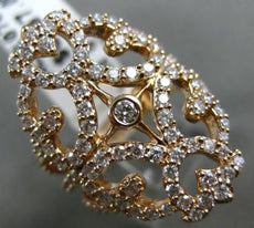 ESTATE LARGE 1.50CT DIAMOND 14KT ROSE GOLD 3D OPEN FILIGREE ETOILE COCKTAIL RING