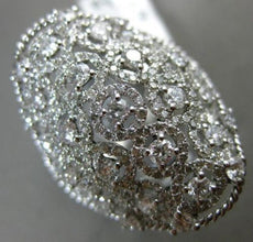 ESTATE EXTRA LARGE 2.78CT DIAMOND 18KT WHITE GOLD 3D FILIGREE OVAL COCKTAIL RING