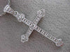 ESTATE .15CT DIAMOND 14KT WHITE GOLD 3D FILIGREE MILGRAIN CROSS PENDANT W/ CHAIN