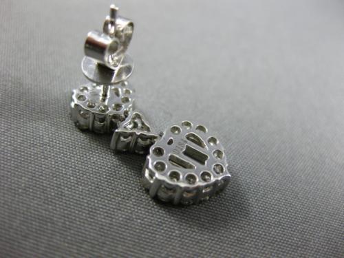 ESTATE 1.74CT ROUND & BAGUETTE DIAMOND 18KT WHITE GOLD 3D DOUBLE HEART EARRINGS