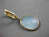 ESTATE AAA BLUE CHALCEDONY 14KT YELLOW GOLD 3D CLASSIC OVAL HANGING EARRINGS