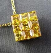 ESTATE 1.33CT YELLOW SAPPHIRE 18KT YELLOW GOLD SQUARE FLOATING PENDANT & CHAIN