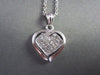 ESTATE .73CT DIAMOND 14KT WHITE GOLD 3D INVISIBLE HEART LOVE PENDANT #10862
