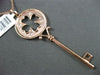 ESTATE LARGE .09CT DIAMOND 14KT ROSE GOLD KEY TO YOUR HEART FLOATING PENDANT