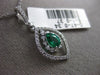 .70CT DIAMOND & AAA EMERALD 18K WHITE GOLD 3D DOUBLE HALO MARQUISE SHAPE PENDANT