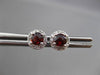 ESTATE .68CT DIAMOND & AAA EXTRA FACETED GARNET 14K WHITE GOLD HALO EARRINGS 6MM