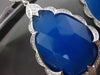 ESTATE MASSIVE 32.53CT DIAMOND & BLUE AGATE 14KT WHITE GOLD 3D HANGING EARRINGS