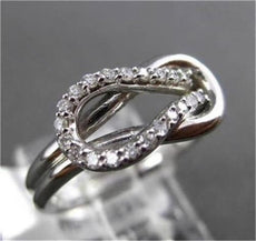 ESTATE .33CT DIAMOND 14KT WHITE GOLD PAVE LOVE KNOT BELT COCKTAIL RING F/G VSSI