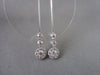 ANTIQUE LONG 1.77CT ROUND DIAMOND 14KT GOLD DROP HANGING EARRINGS ONE OF A KIND