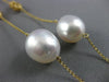 ESTATE LARGE & LONG .14CT DIAMOND & AAA SOUTH SEA PEARL 14K YELLOW GOLD NECKLACE