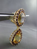 ESTATE EXTRA LARGE 21.80CT YELLOW TOPAZ & GARNET 18KT YELLOW GOLD HALO EARRINGS