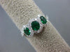 ESTATE 1.19CT DIAMOND & AAA EMERALD 18K WHITE GOLD 3D 3 STONE INFINITY LOVE RING