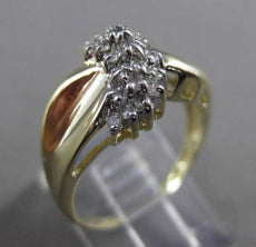 ESTATE .20CT DIAMOND 14KT WHITE & YELLOW GOLD SWIRL COCKTAIL FUN RING #23742