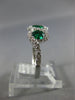 ESTATE 1.19CT DIAMOND & AAA EMERALD 18K WHITE GOLD 3D 3 STONE INFINITY LOVE RING