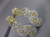 ESTATE LARGE 11.39CT WHITE & FANCY DIAMONDS 18KT WHITE & YELLOW GOLD 3D EARRINGS