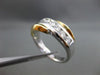 ESTATE 1.20CT DIAMOND 14KT TWO TONE GOLD DIAGONAL WAVE ANNIVERSARY RING #19620