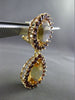 ESTATE EXTRA LARGE 21.80CT YELLOW TOPAZ & GARNET 18KT YELLOW GOLD HALO EARRINGS