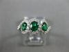 ESTATE 1.19CT DIAMOND & AAA EMERALD 18K WHITE GOLD 3D 3 STONE INFINITY LOVE RING
