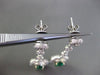 ESTATE EXTRA LARGE 10.14CT DIAMOND & EMERALD 18KT TWO TONE GOLD HANGING EARRINGS