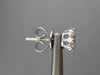 ESTATE .64CT DIAMOND & AAA RUBY 18KT WHITE GOLD 3D CLASSIC FLOWER STUD EARRINGS