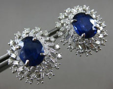 ESTATE EXTRA LARGE 8.39CT DIAMOND & SAPPHIRE 14KT GOLD CLIP ON COCKTAIL EARRINGS
